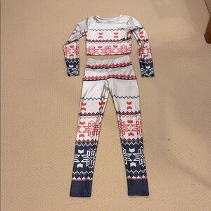 Goldsheep CramRed & Navy Fair Isle Track Pant Set